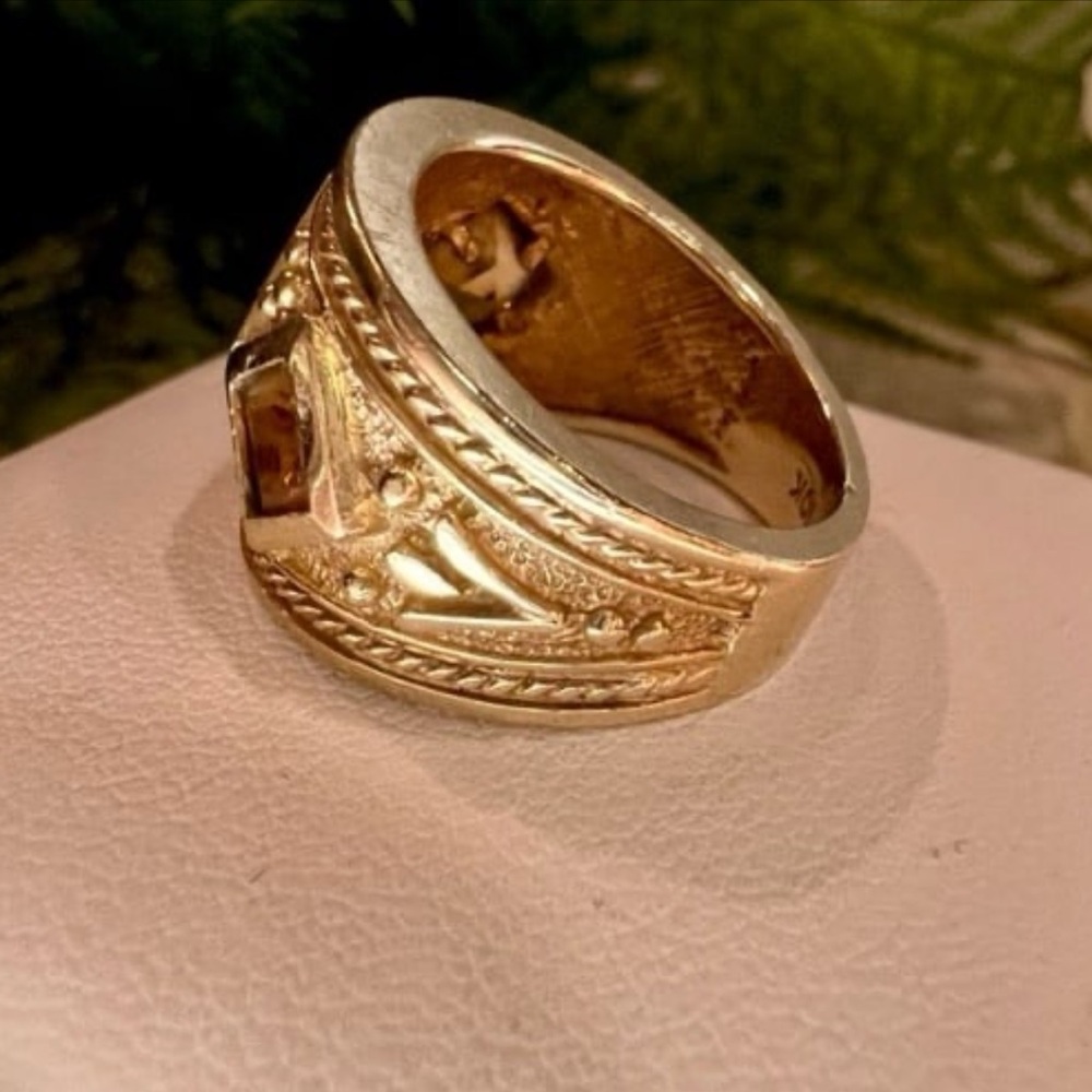 Vintage Art Deco Ornate Solid 10k Gold Stunning S… - image 5